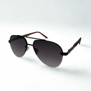Matte Black Square Aviator Sunglasses