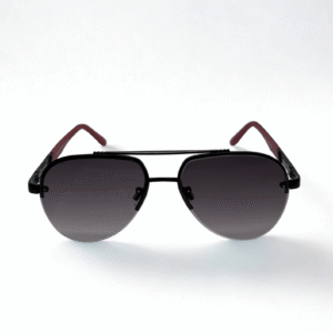 Matte Black Square Aviator Sunglasses