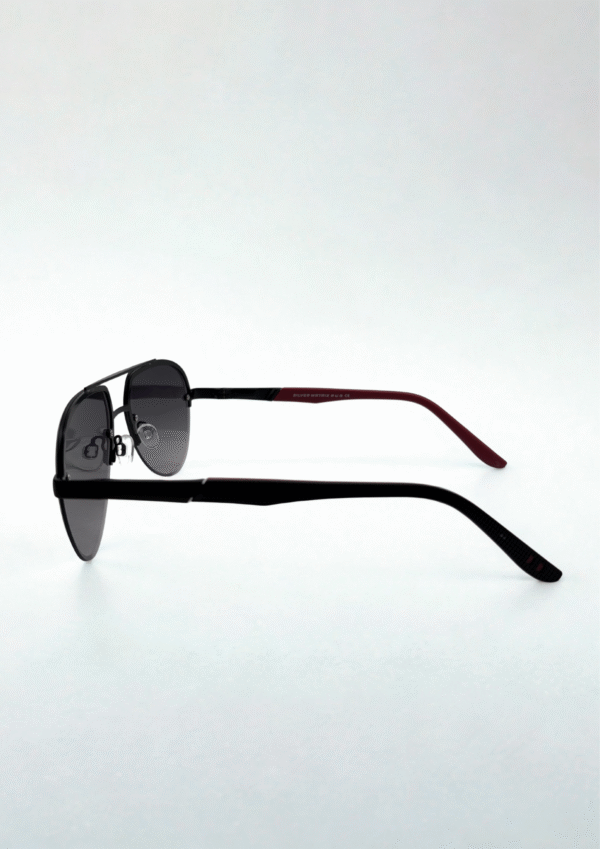Matte Black Square Aviator Sunglasses - Image 6