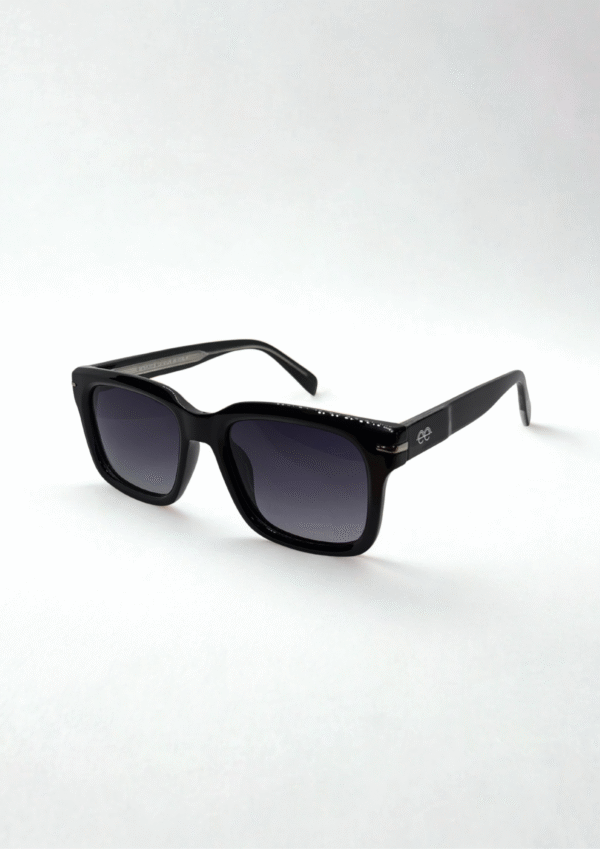 Ebon Horizon – Classic Square Sunglasses in Gloss Black
