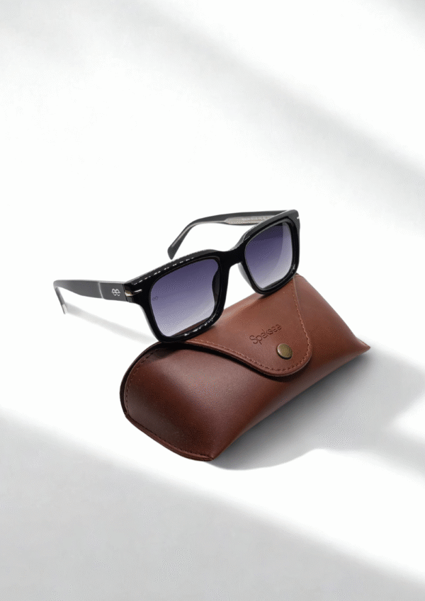Ebon Horizon – Classic Square Sunglasses in Gloss Black - Image 6