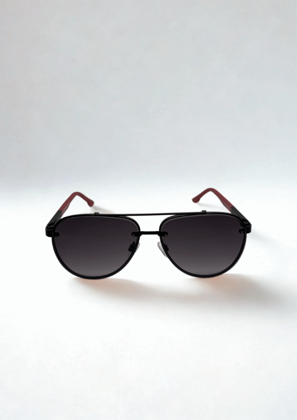 Matte Black Modern Aviator Sunglasses – Smoke Lens Edition - Image 2