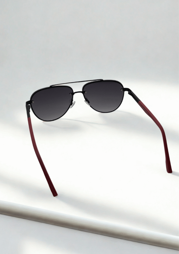 Matte Black Modern Aviator Sunglasses – Smoke Lens Edition - Image 3