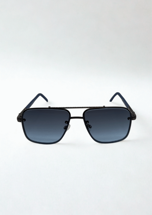Square Gradient Aviator Sunglasses – Midnight Blue Frame - Image 3