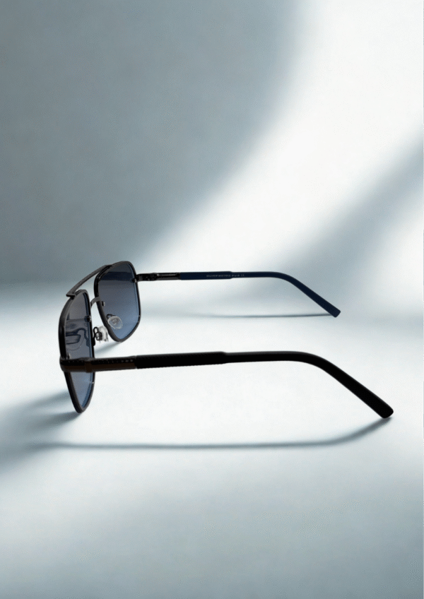 Square Gradient Aviator Sunglasses – Midnight Blue Frame - Image 2