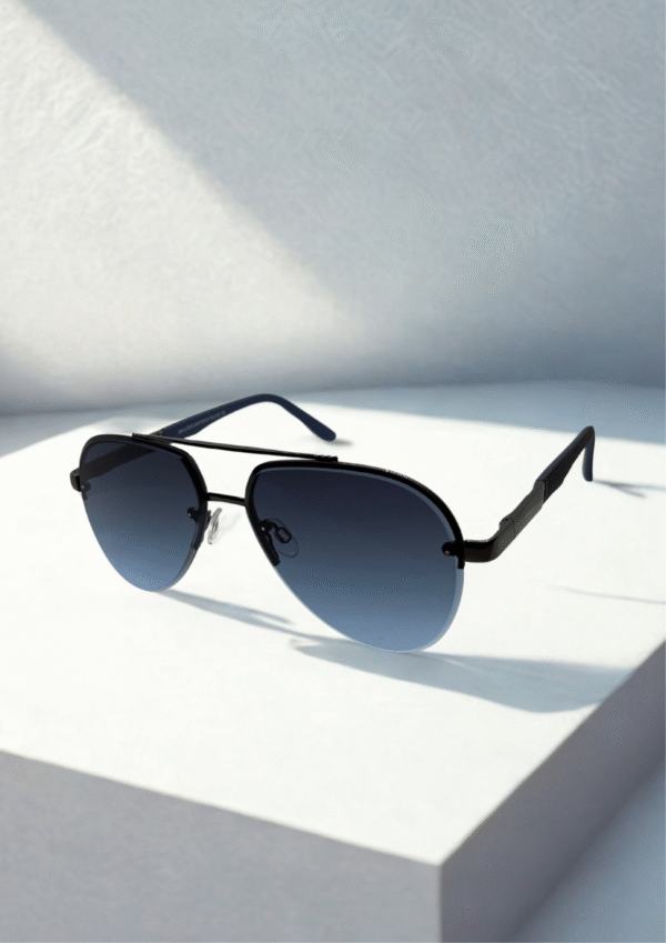 Midnight Blue Gradient Aviator Sunglasses – Sleek Edition