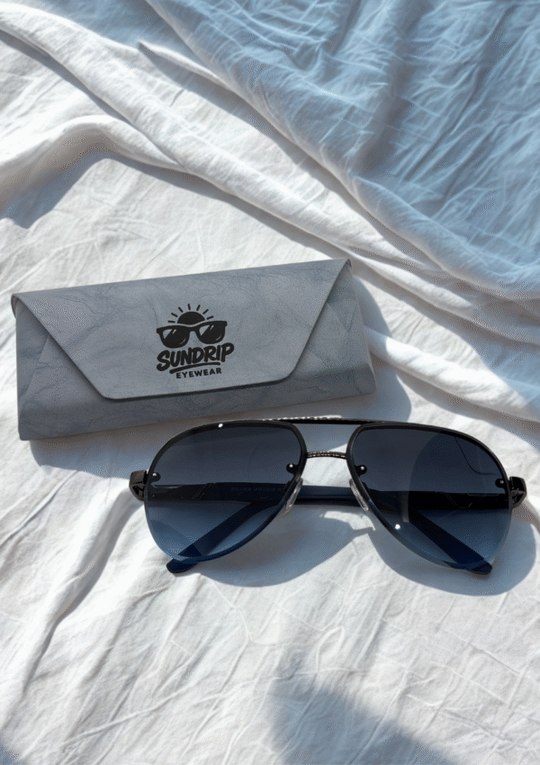 Midnight Blue Gradient Aviator Sunglasses – Sleek Edition - Image 2