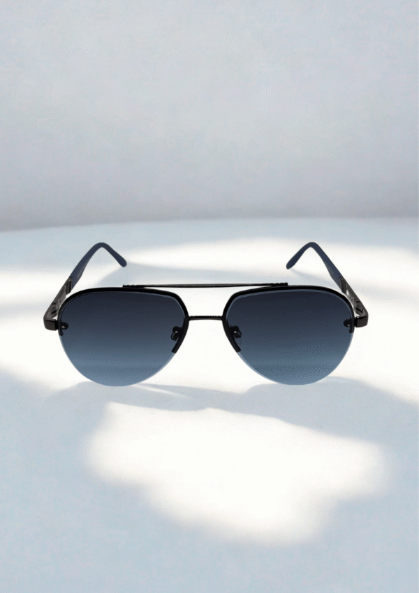 Midnight Blue Gradient Aviator Sunglasses – Sleek Edition - Image 3