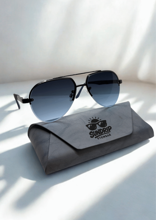 Midnight Blue Gradient Aviator Sunglasses – Sleek Edition - Image 4