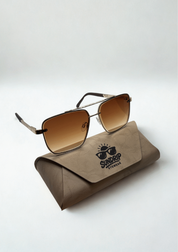 Square Gradient Sunglasses – Bronze Edition - Image 4