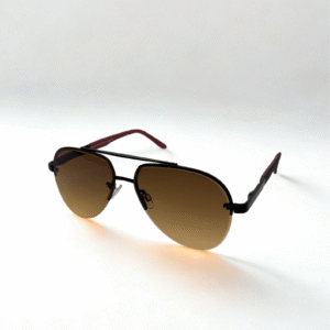 Brown Gradient Rimless Sunglasses