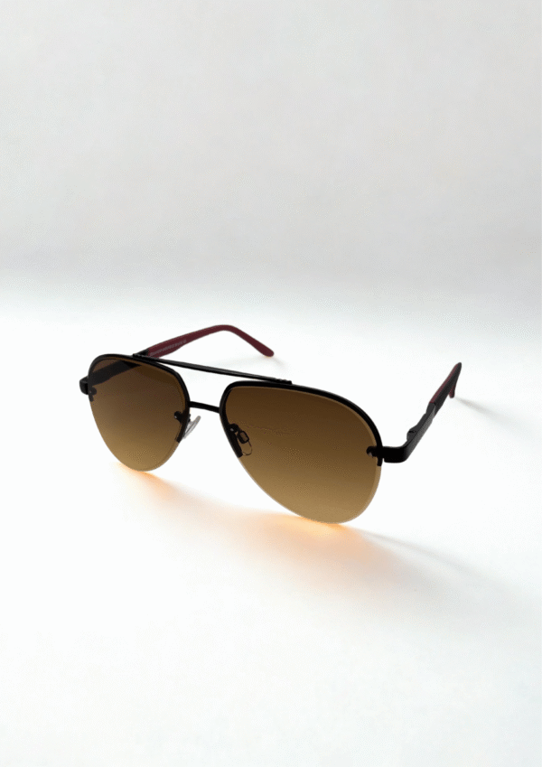 Brown Gradient Rimless Sunglasses