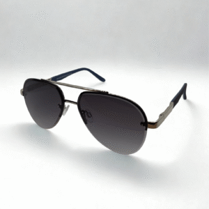 Metal Double‑Bridge Aviator Sunglasses