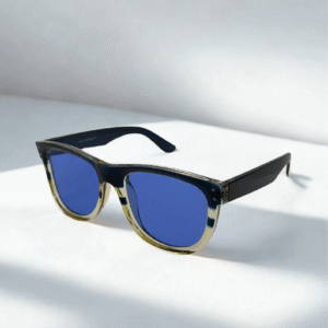 Retro Wayfarer Sunglasses – Blue Lens & Tortoiseshell Frame Edition