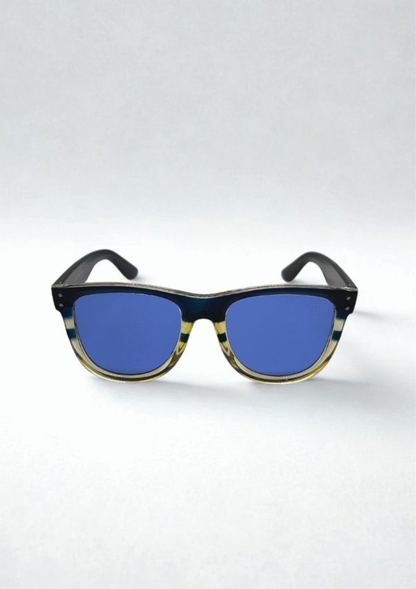 Retro Wayfarer Sunglasses – Blue Lens & Tortoiseshell Frame Edition - Image 3