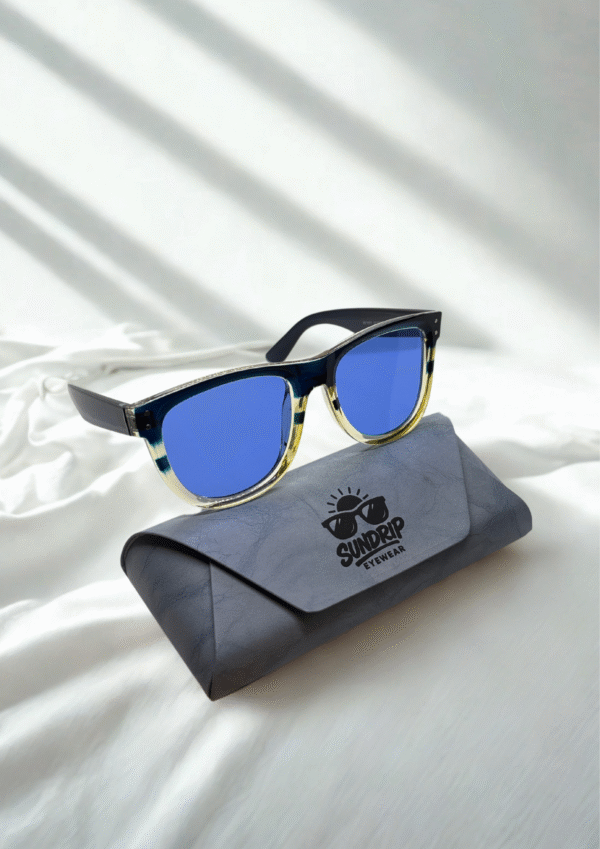 Retro Wayfarer Sunglasses – Blue Lens & Tortoiseshell Frame Edition - Image 7