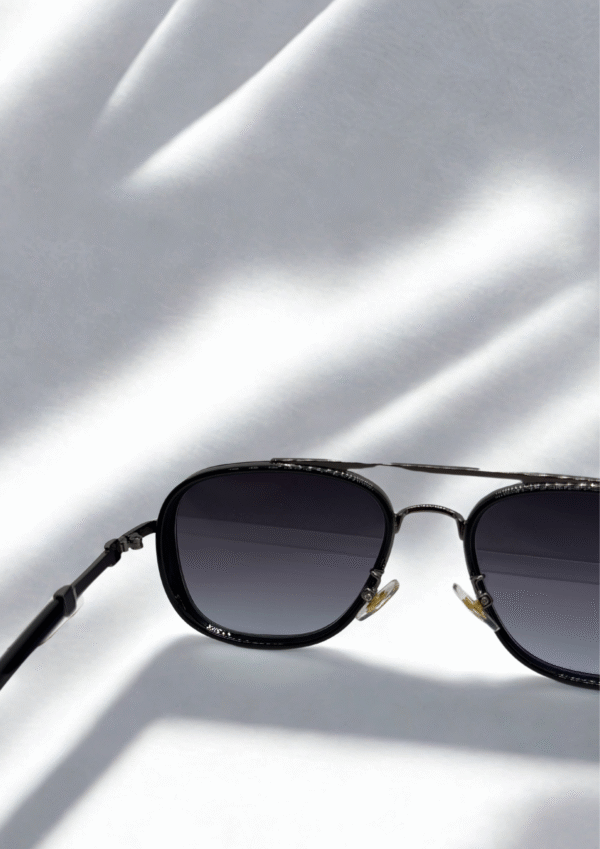Gunmetal Classic Aviator Sunglasses – Gradient Black Lens Edition - Image 5