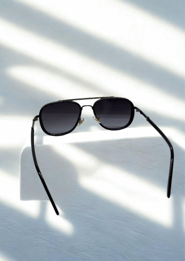 Gunmetal Classic Aviator Sunglasses – Gradient Black Lens Edition - Image 6
