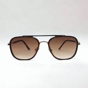 Gold & Black Metal-Frame Aviator Sunglasses