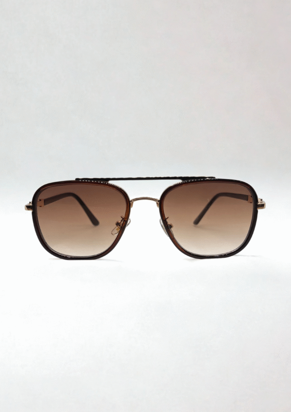 Gold & Black Metal-Frame Aviator Sunglasses - Image 2