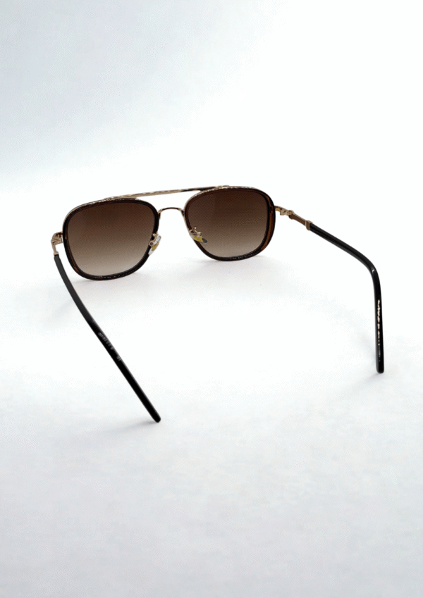 Gold & Black Metal-Frame Aviator Sunglasses - Image 5