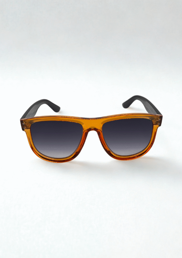 Amber & Black Wayfarer Sunglasses - Image 3