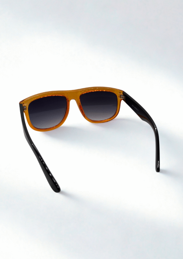 Amber & Black Wayfarer Sunglasses - Image 4
