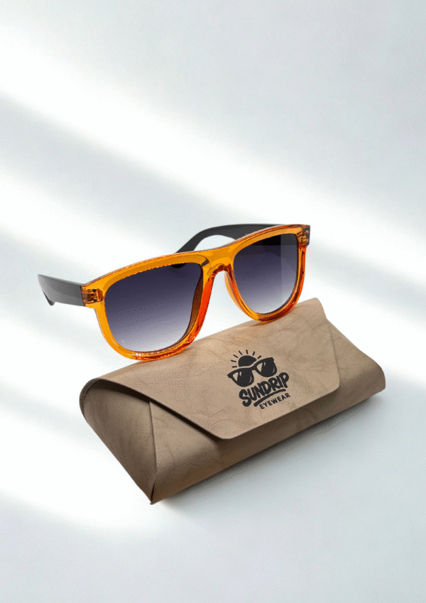 Amber & Black Wayfarer Sunglasses - Image 5