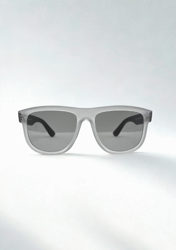 Frosted Grey & Black Wayfarer Sunglasses - Image 2