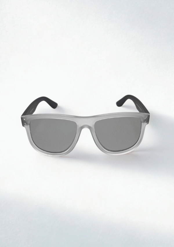Frosted Grey & Black Wayfarer Sunglasses - Image 3