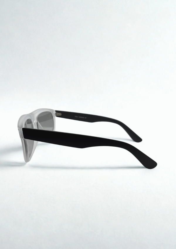 Frosted Grey & Black Wayfarer Sunglasses - Image 4