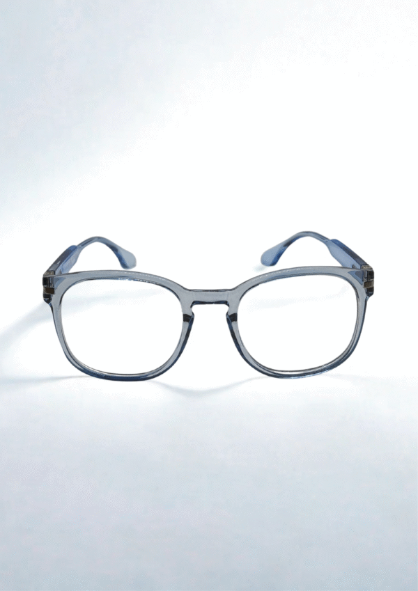 Blue Acetate Eyeglasses – Classic Square Frame - Image 3