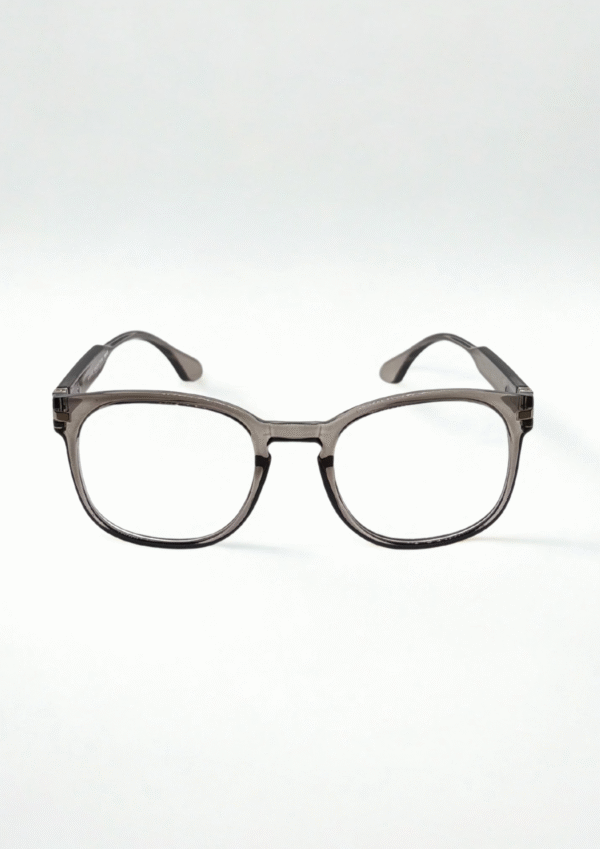 Grey Acetate Eyeglasses – Classic Square Frame - Image 2