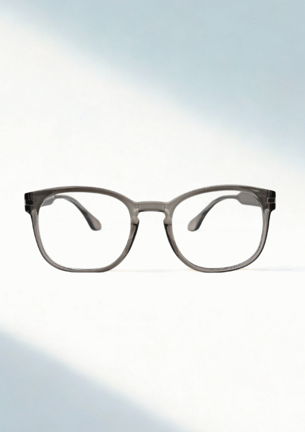 Grey Acetate Eyeglasses – Classic Square Frame - Image 3