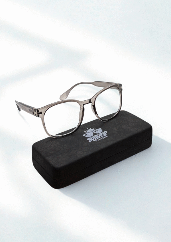 Grey Acetate Eyeglasses – Classic Square Frame - Image 5