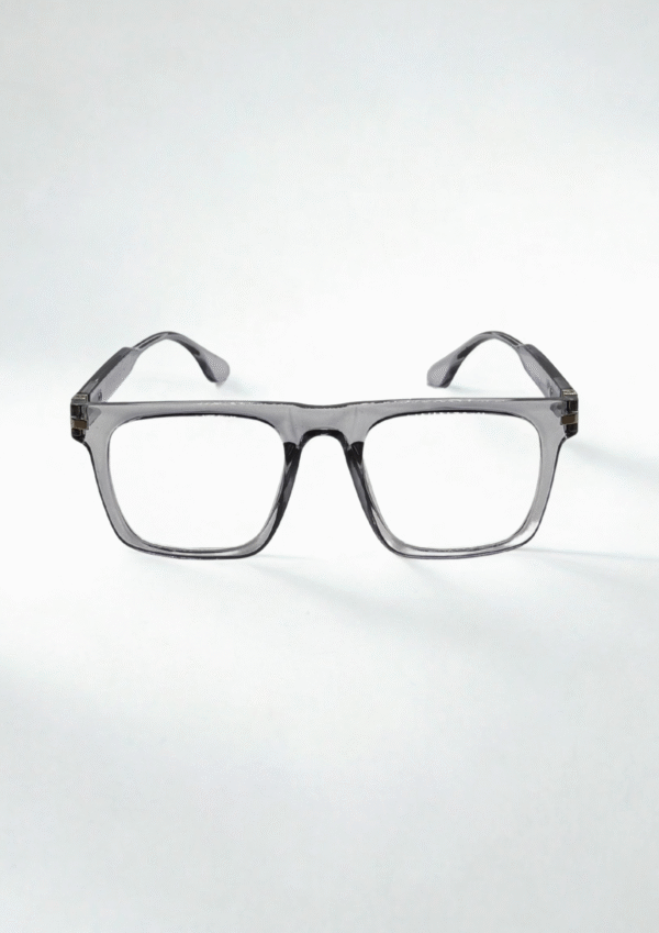 Grey Square Frame Glasses - Image 2